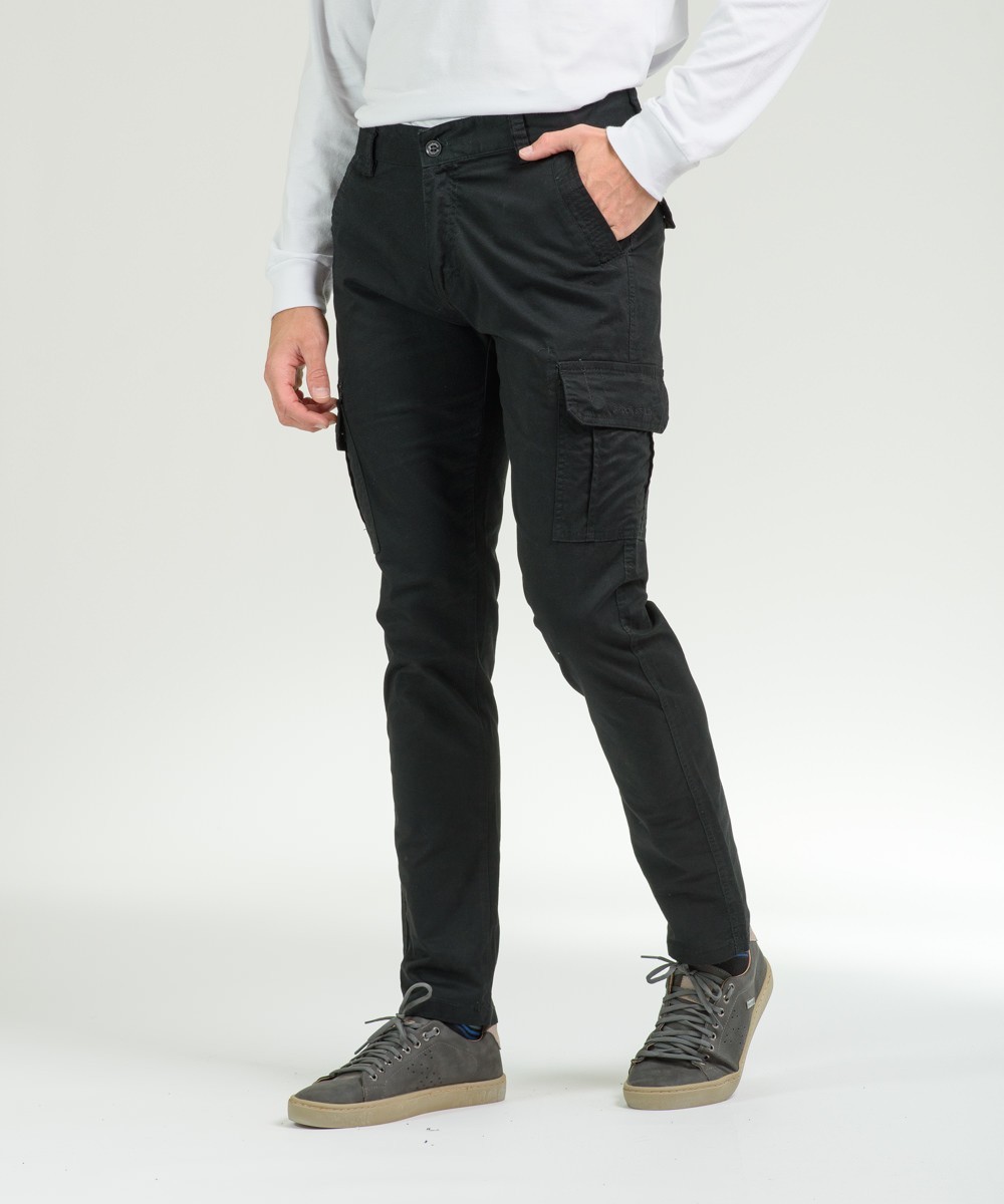 Pantalon cargo outlet negro hombre