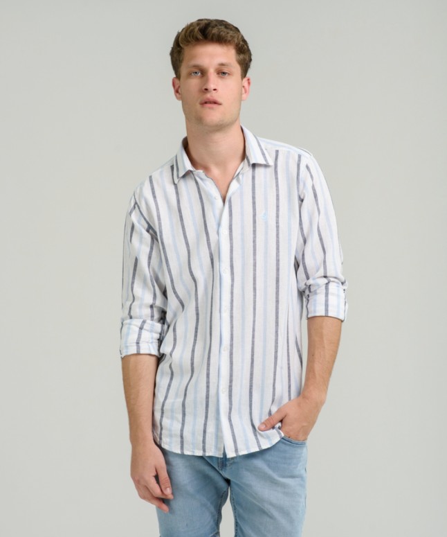 Camisa Milano Linen Stripe