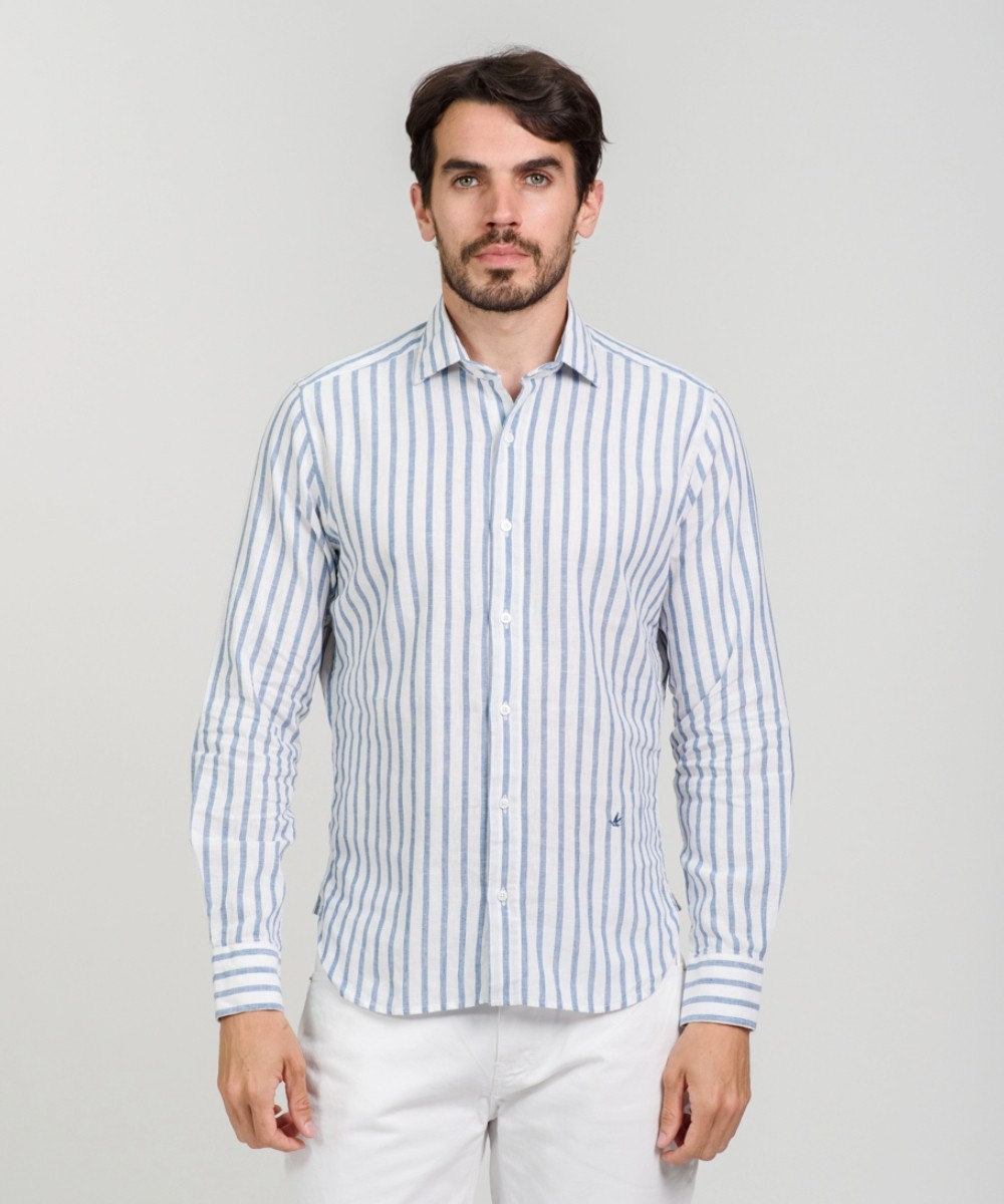 Camisa Milano Lino Striped