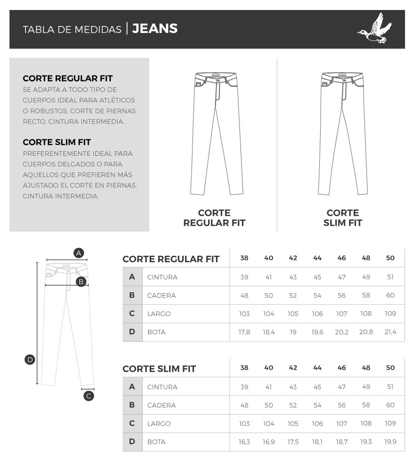 Venta > tabla de medidas jeans mujer > en stock